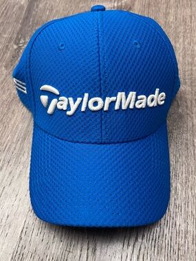 TaylorMade Royal Blue Adult Large/Xlarge Mesh Golf Cap with White Logo